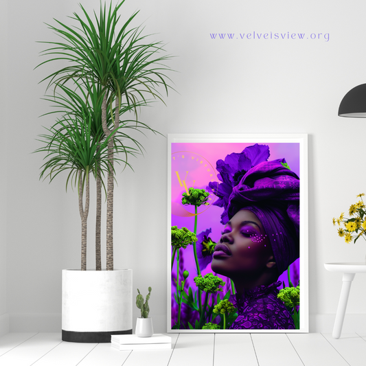 Black Girl Art – Female Digital Prints - Velvet's View – Floral Reverie