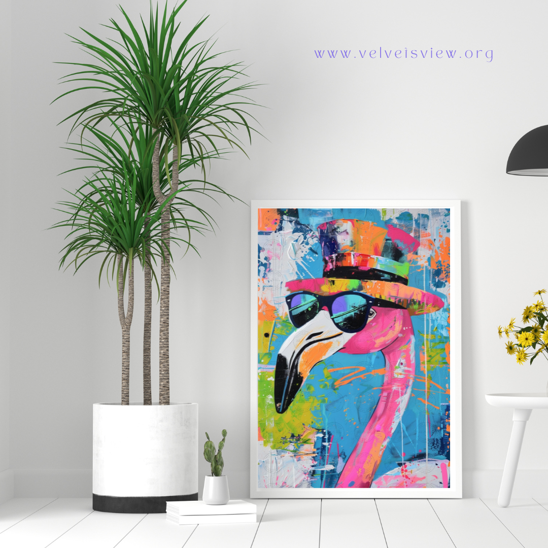 Black Girl Art - Velvet's View Digital Art - Funky Flamingos 527