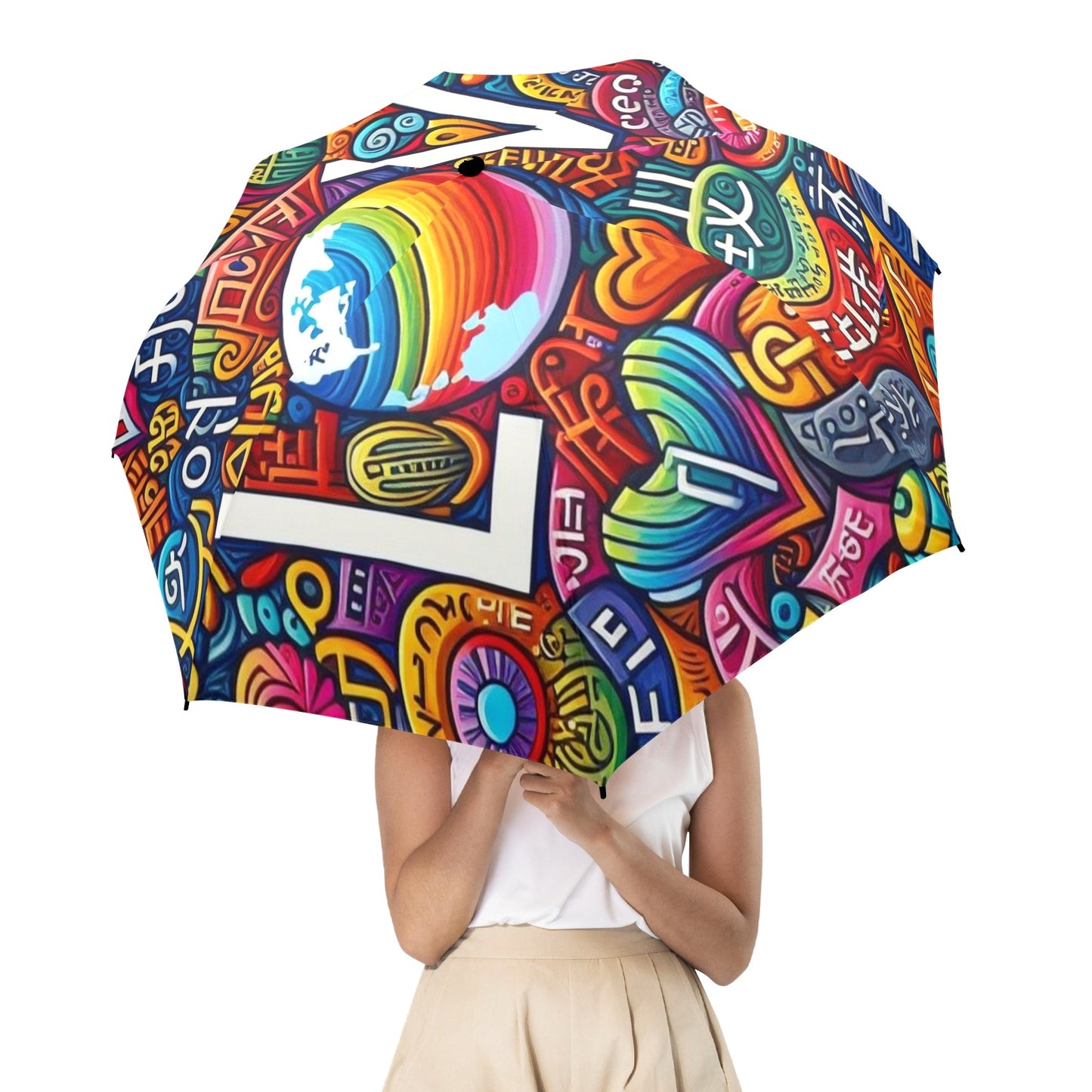 Radiant Hearts Collection - Semi-Automatic Foldable Umbrella (Model U12) - #2011