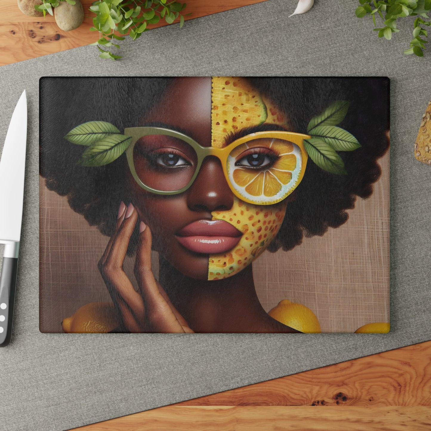 Glass Cutting Board  - Velvet's View: The Lemon Delight Collection – 2016