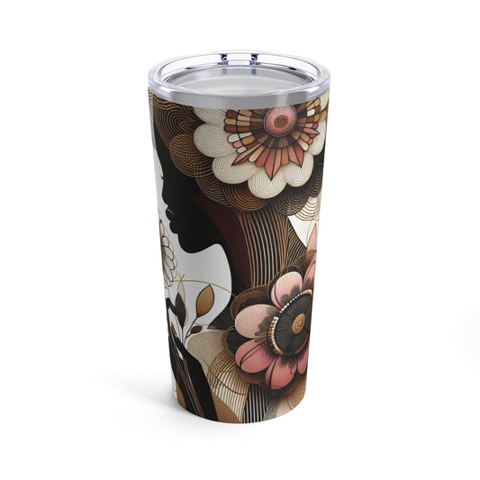 Tumbler 20oz - Black Girl Art - Velvet's View - Floral Whispers 602