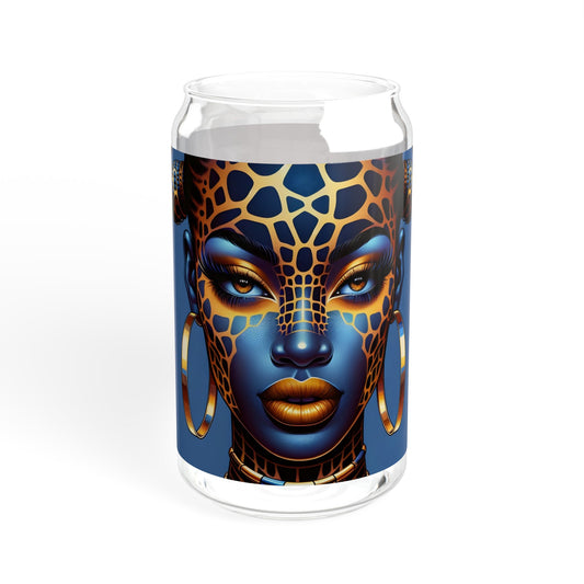 Sipper Glass - Black Girl Art - Velvet's View - Regal Radiance Collection - 16oz