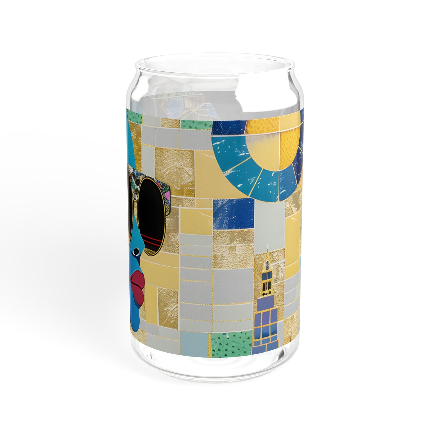 Sipper Glass - Black Girl Art - Velvet's View - Vibrant Visions - The Bohemian Collection - 16oz