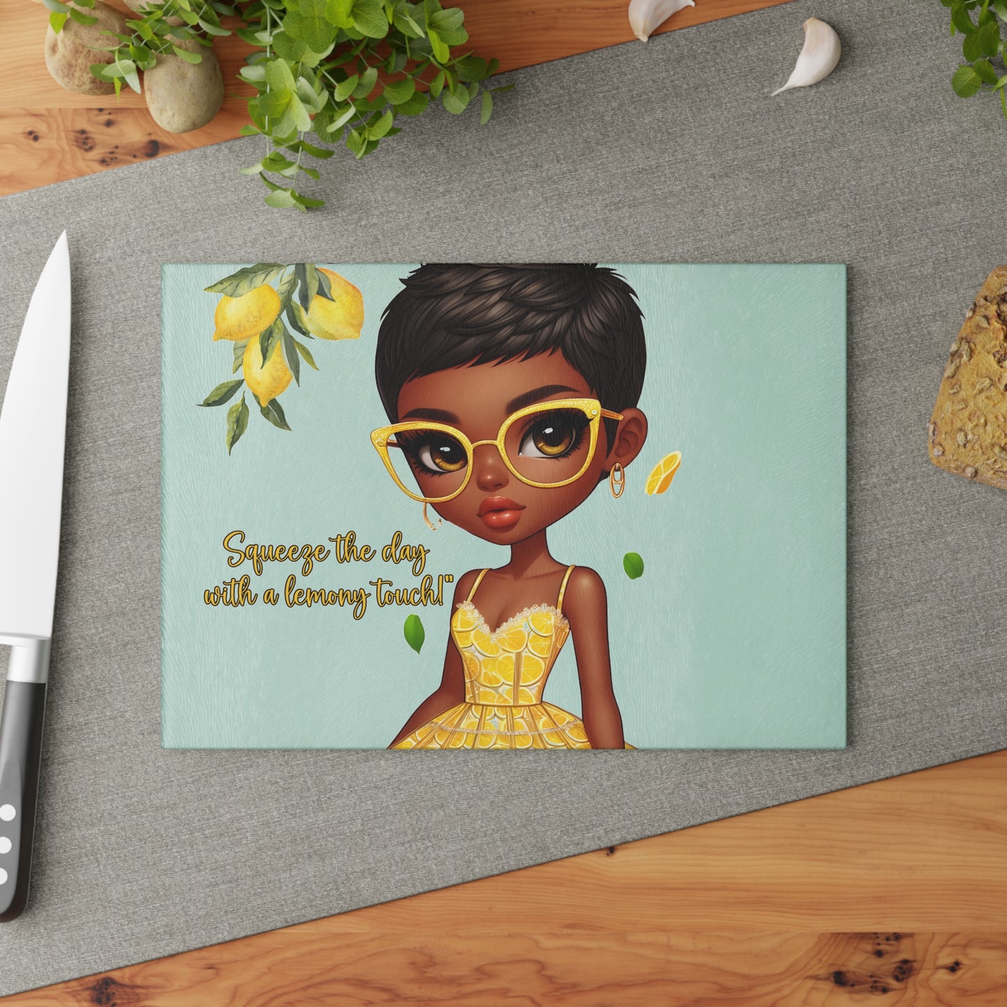 Glass Cutting Board - Velvet's View: The Lemon Delight Collection 2013