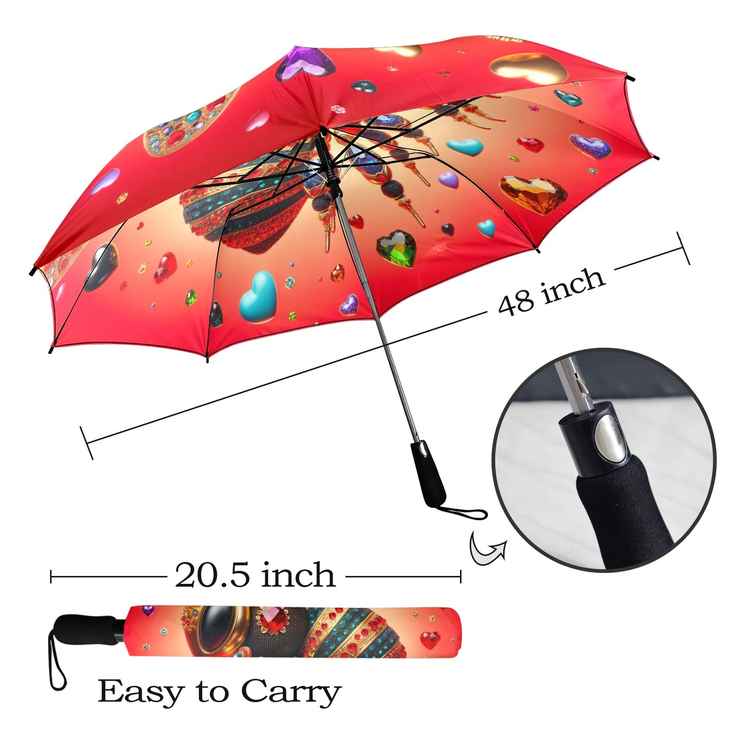Bee Jeweled Collection - Semi-Automatic Foldable Umbrella (Model U12) - #2011
