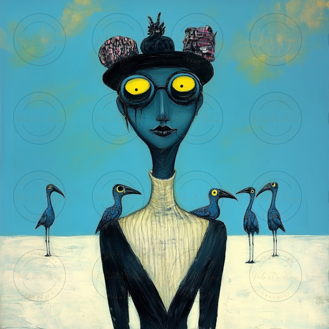 Black Girl Art  - Velvets View Digital Art - Birds of Whimsy Collection 617