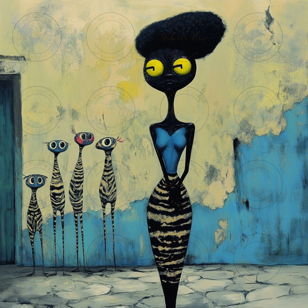 Black Girl Art  - Velvets View Digital Art - Birds of Whimsy Collection 616