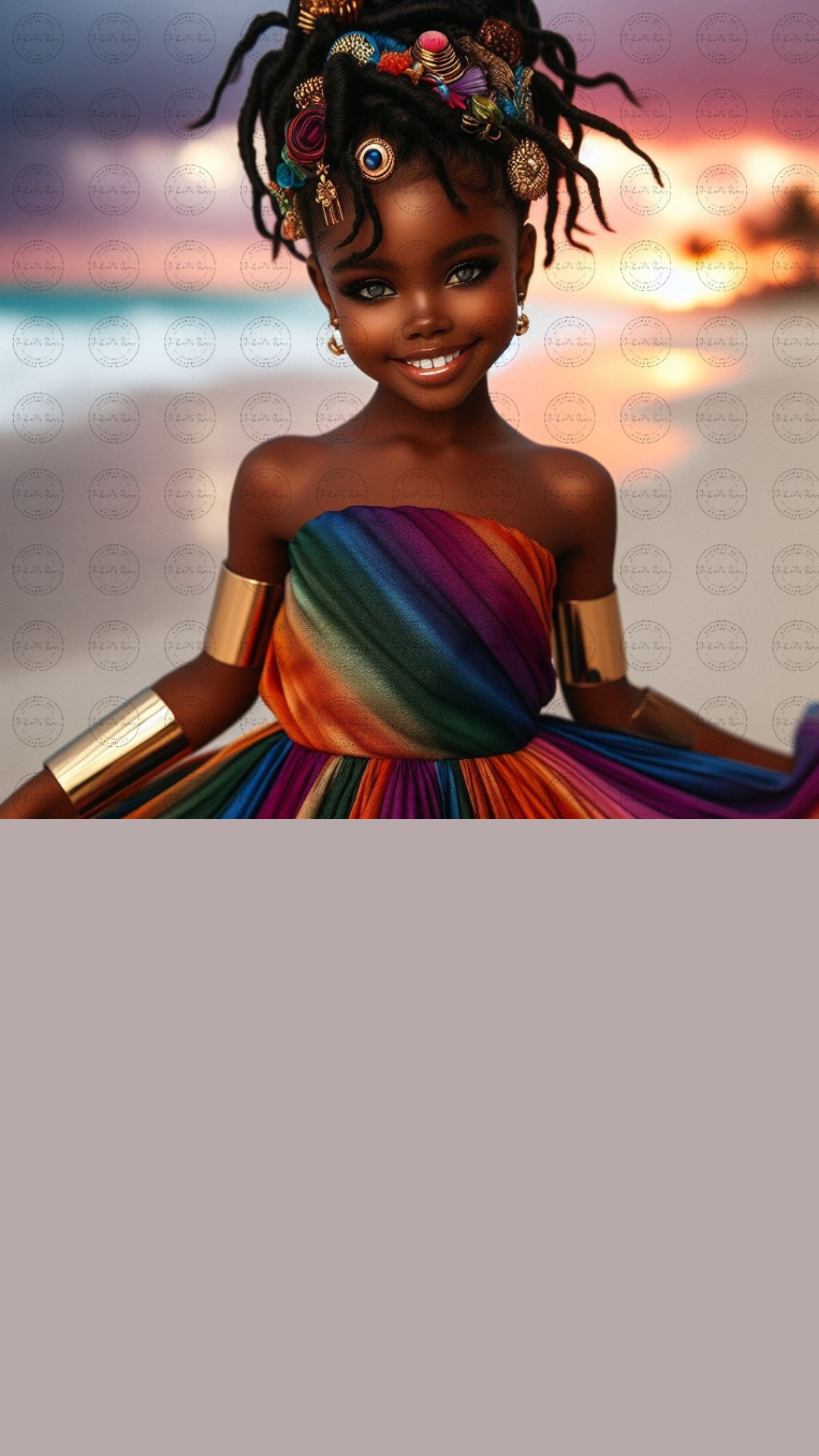 Black Girl Art - Kids Digital Art - Sunset Serenade - Velvets View's Radiant Collection 411