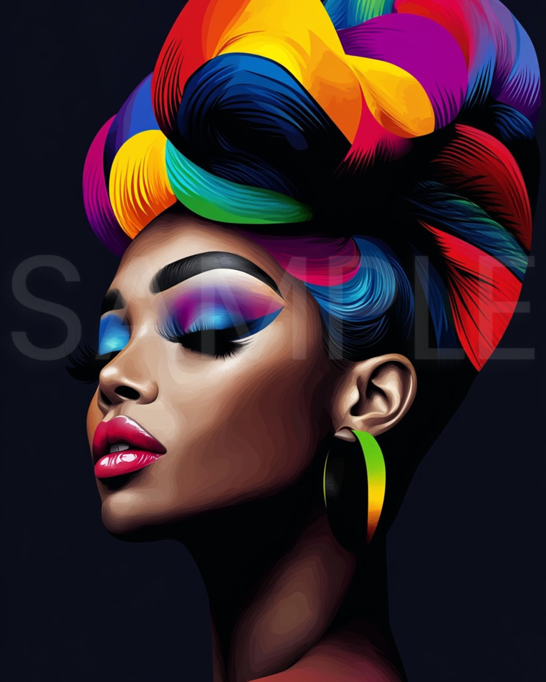 Bold African American Woman Digital Art – Afrocentric Wall Prints by Velvet’s View -51229511