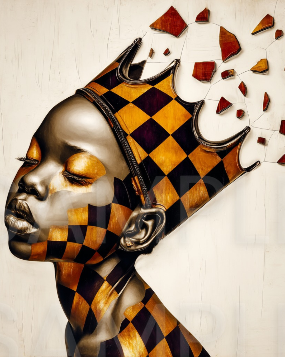 Crowned in Innocence: Afro Surreal Wooden-Inspired Kids Portraits – Velvet’s View Exclusive Digital Art Collection - 2589N7