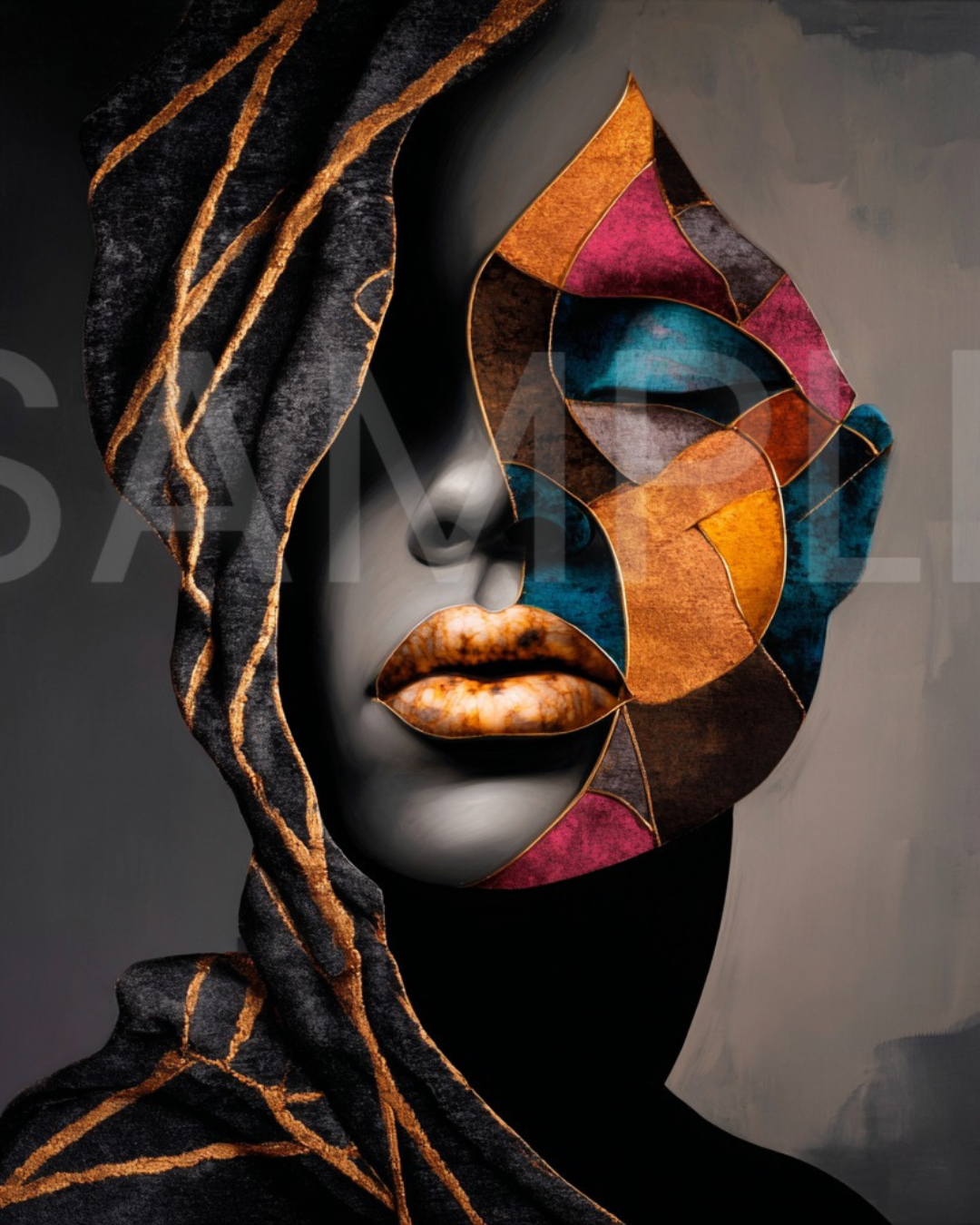 Fractured Royalty: Velvet Geometry – A Digital Art Collection from Velvet's View -795696