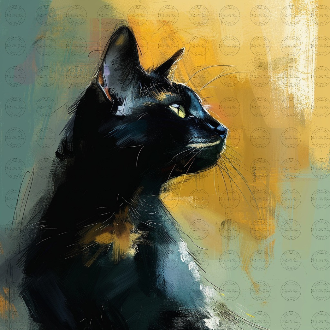 Black Girl Art - Velvet's View Digital Art - Whimsical Jungle Retreat: Enchanted Cat Abode