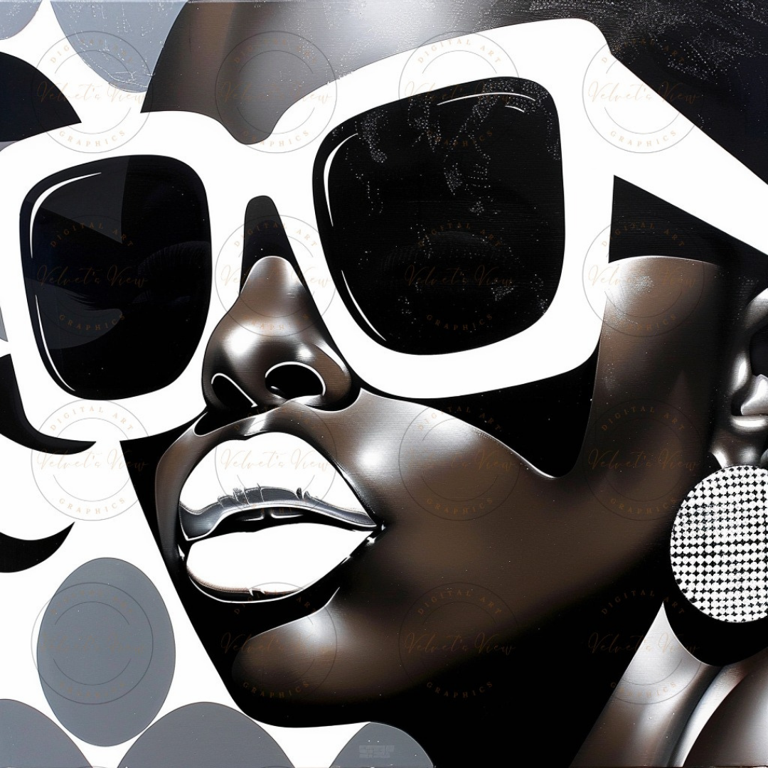 Black Girl Art  - Velvets View Digital Art - Afrofuturistic Elegance - Shades of Beauty 214