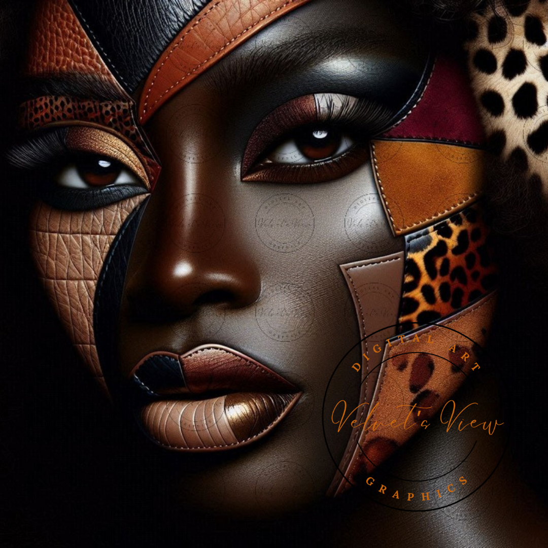 Black Girl Art  - Velvets View Digital Art - Wild Elegance - Faces of Strength 201