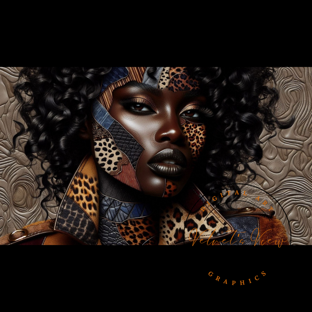 Black Girl Art  - Velvets View Digital Art - Wild Elegance - Faces of Strength 202