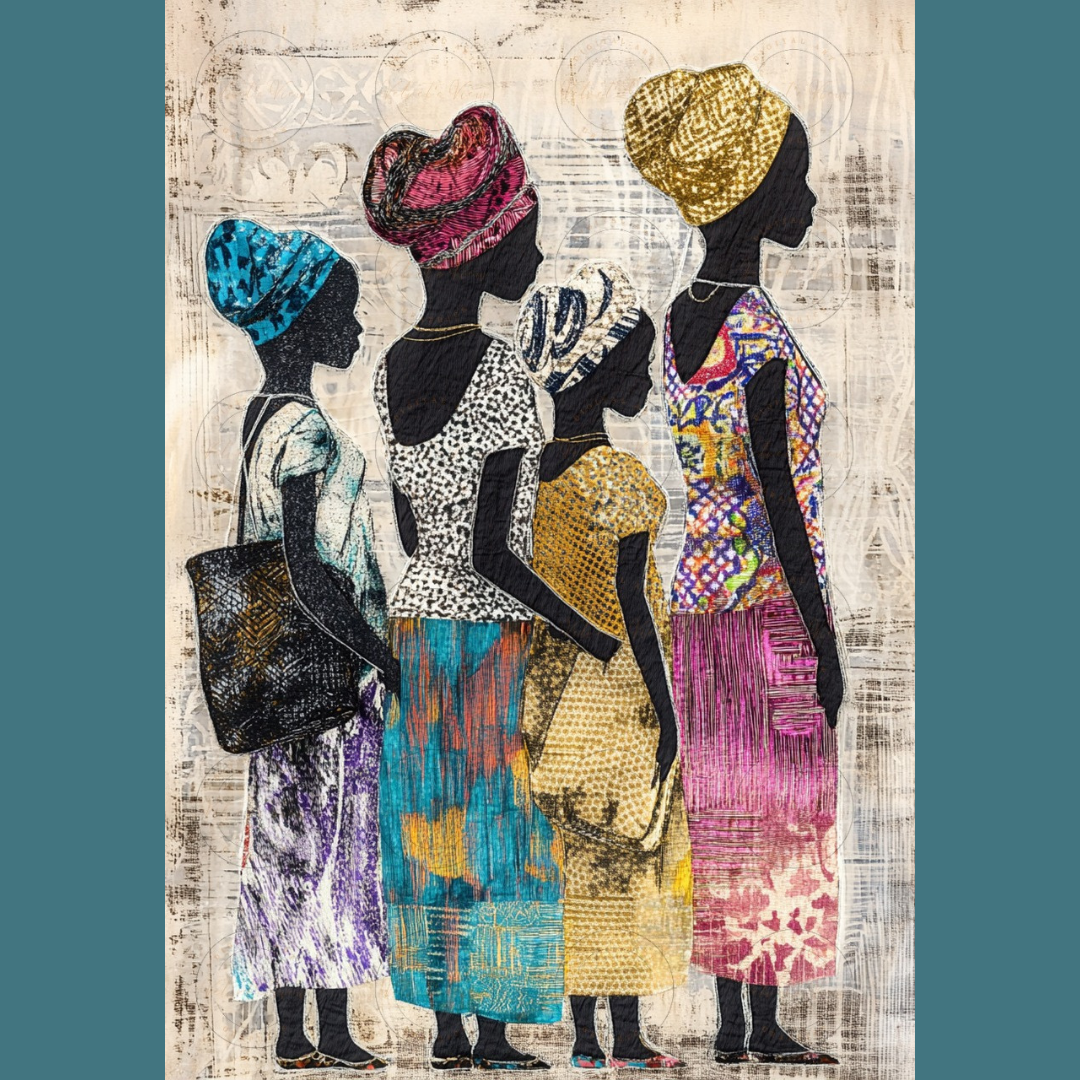 Black Girl Art  - Velvets View Digital Art - Silhouettes of Tradition - Celebrating African Elegance 661