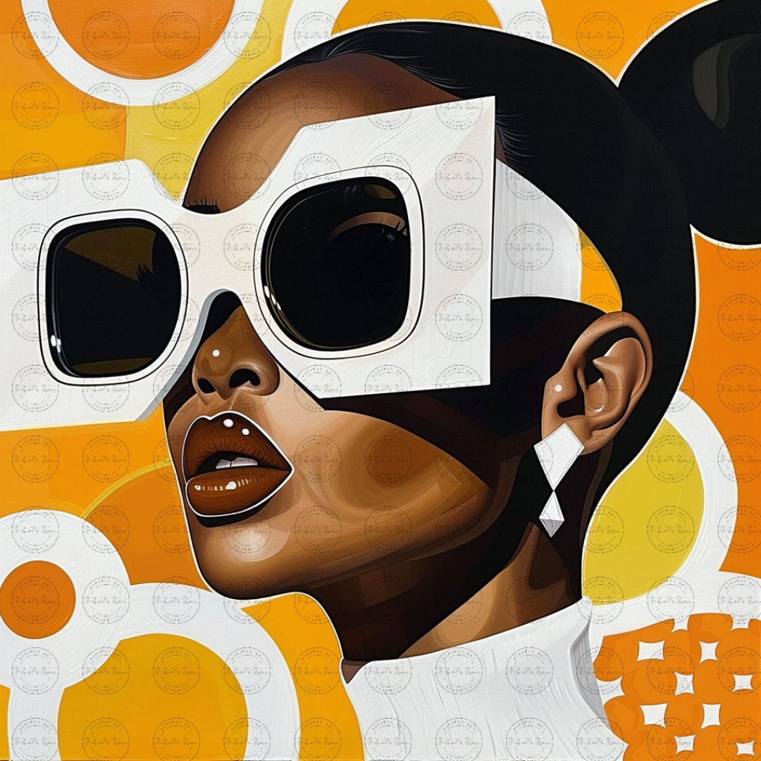 Black Girl Art  - Velvets View Digital Art - Afrofuturistic Elegance - Shades of Beauty 482