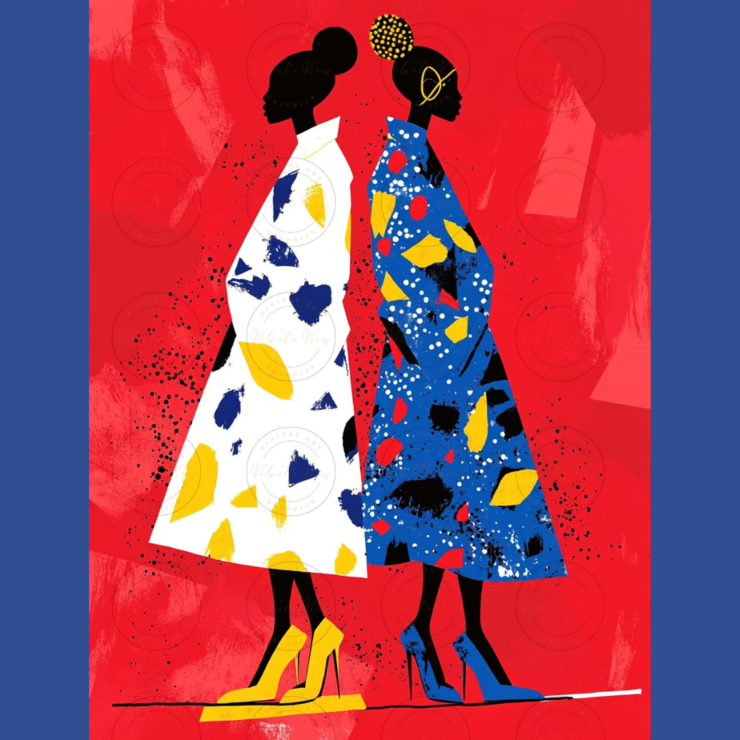 Black Girl Art  - Velvets View Digital Art - Vibrant Silhouettes - Celebrating African Heritage 478