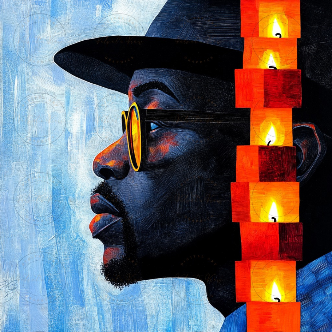 Black Girl Art - Velvet's View - Lit Reflections: The Art of Light & Thought 1010