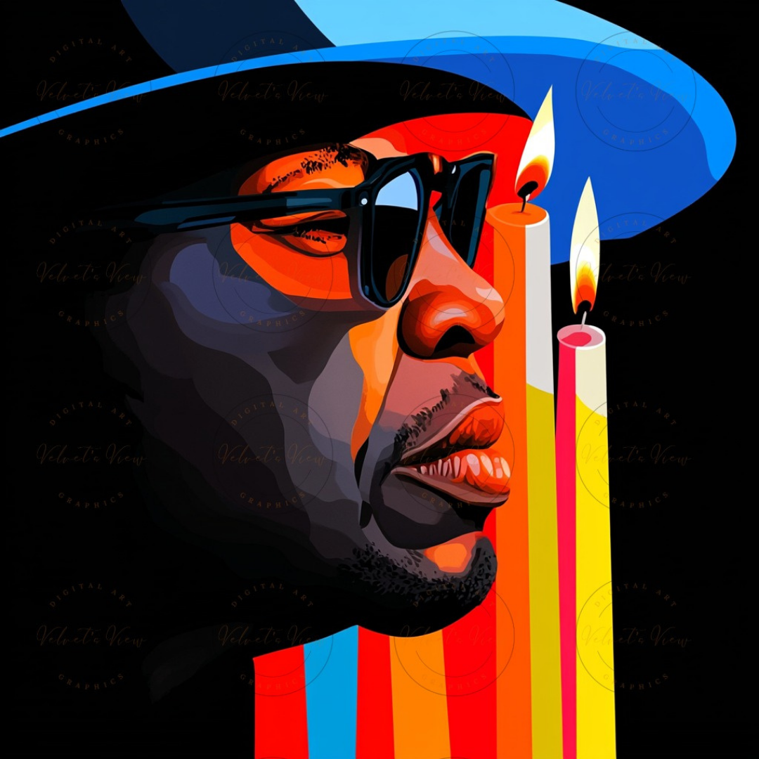 Black Girl Art - Velvet's View - Lit Reflections: The Art of Light & Thought 1008