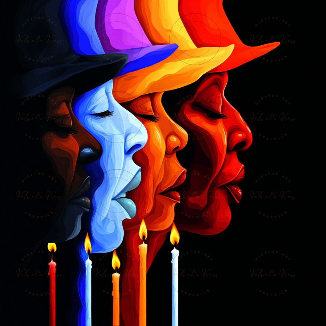 Black Girl Art - Velvet's View - Lit Reflections: The Art of Light & Thought 1003