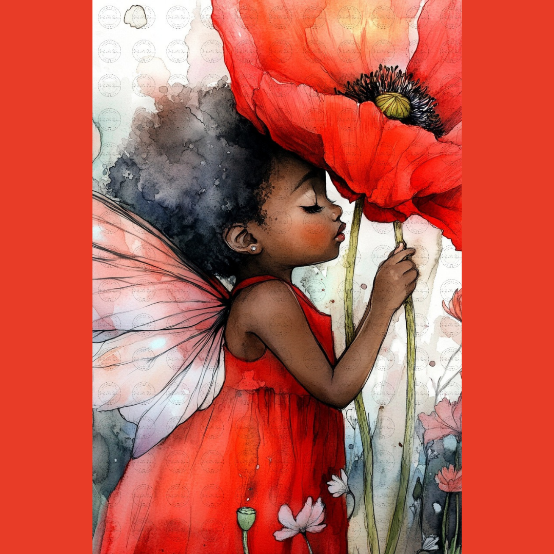 Black Girl Art - Velvet's View Digital Art : Blossom Fairy Whispers 226