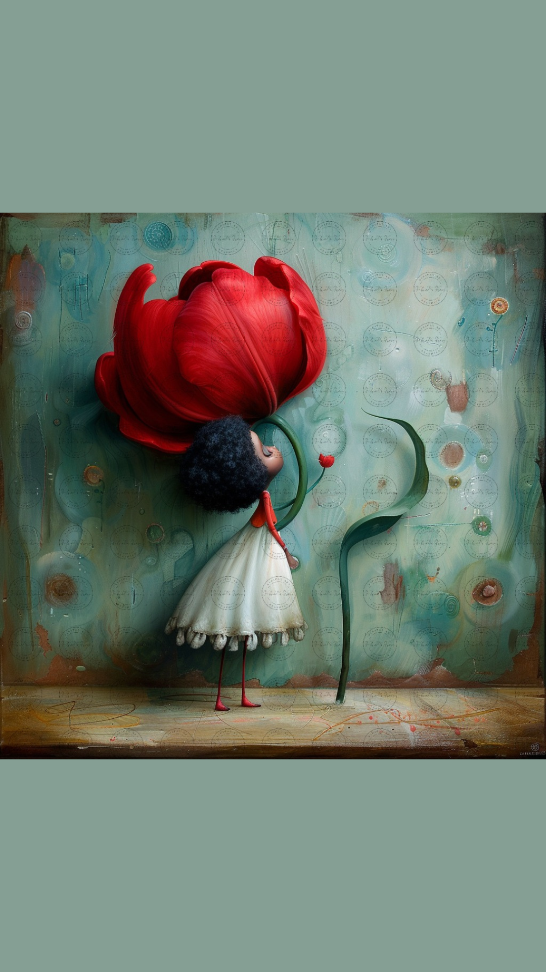 Black Girl Art - Kids Digital Art - Velvet's View - Tressa and Her Tulips 1014