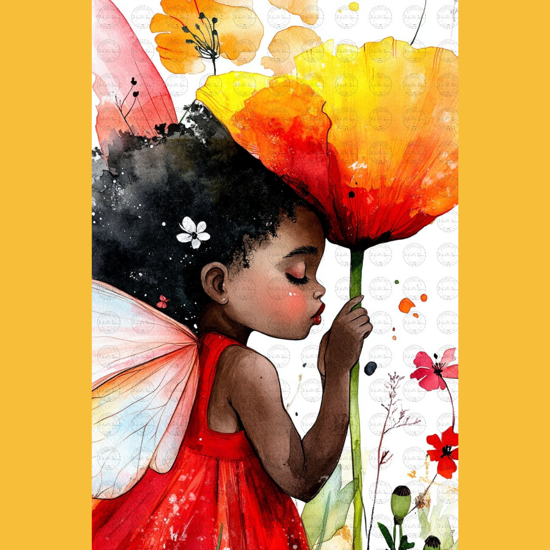 Black Girl Art - Velvet's View Digital Art : Blossom Fairy Whispers 223