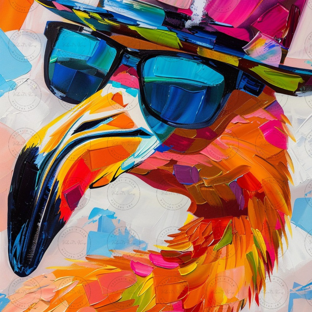 Black Girl Art - Velvet's View Digital Art - Funky Flamingos 523