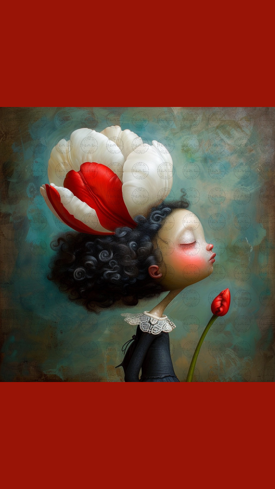 Black Girl Art - Kids Digital Art - Velvet's View - Tressa and Her Tulips 1012