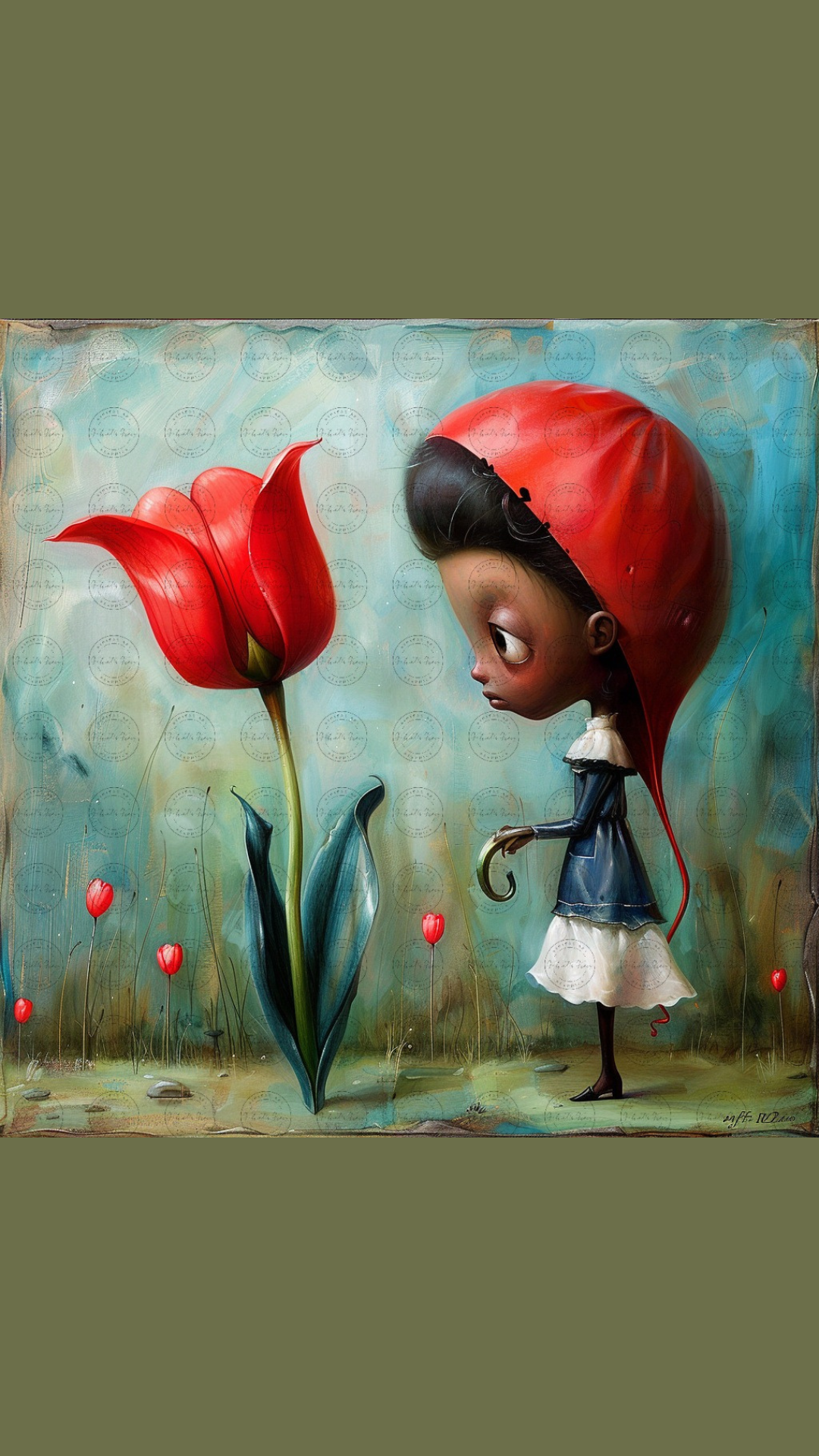 Black Girl Art - Kids Digital Art - Velvet's View - Tressa and Her Tulips 1011