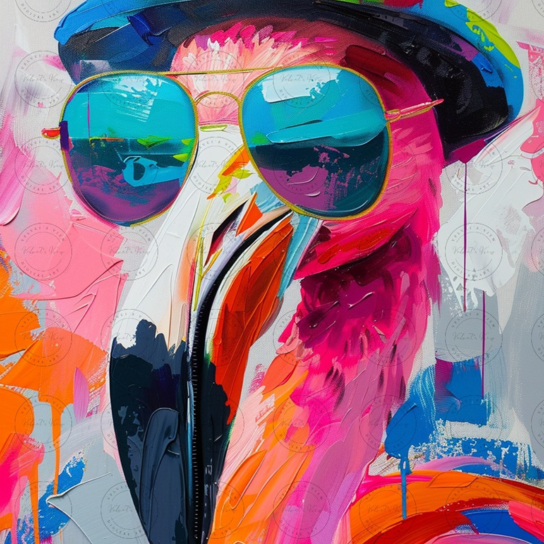 Black Girl Art - Velvet's View Digital Art - Funky Flamingos 520
