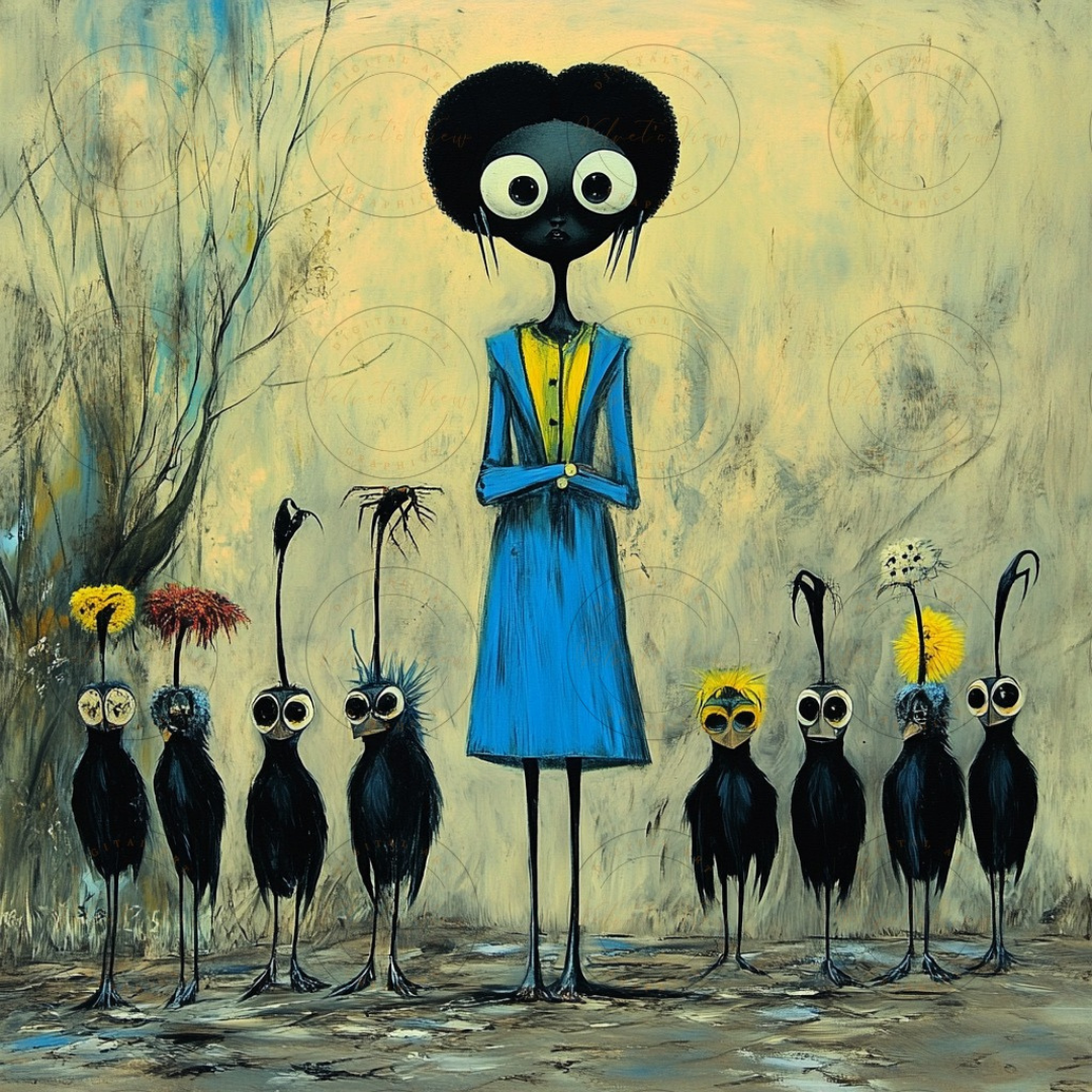 Black Girl Art  - Velvets View Digital Art - Birds of Whimsy Collection 620