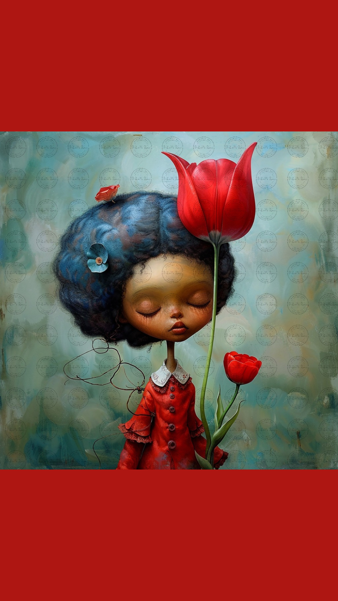 Black Girl Art - Kids Digital Art - Velvet's View - Tressa and Her Tulips 1027