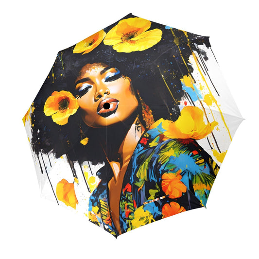 Bold Elegance: The Poppy Collection - Semi-Automatic Foldable Umbrella (Model U12) - #2015