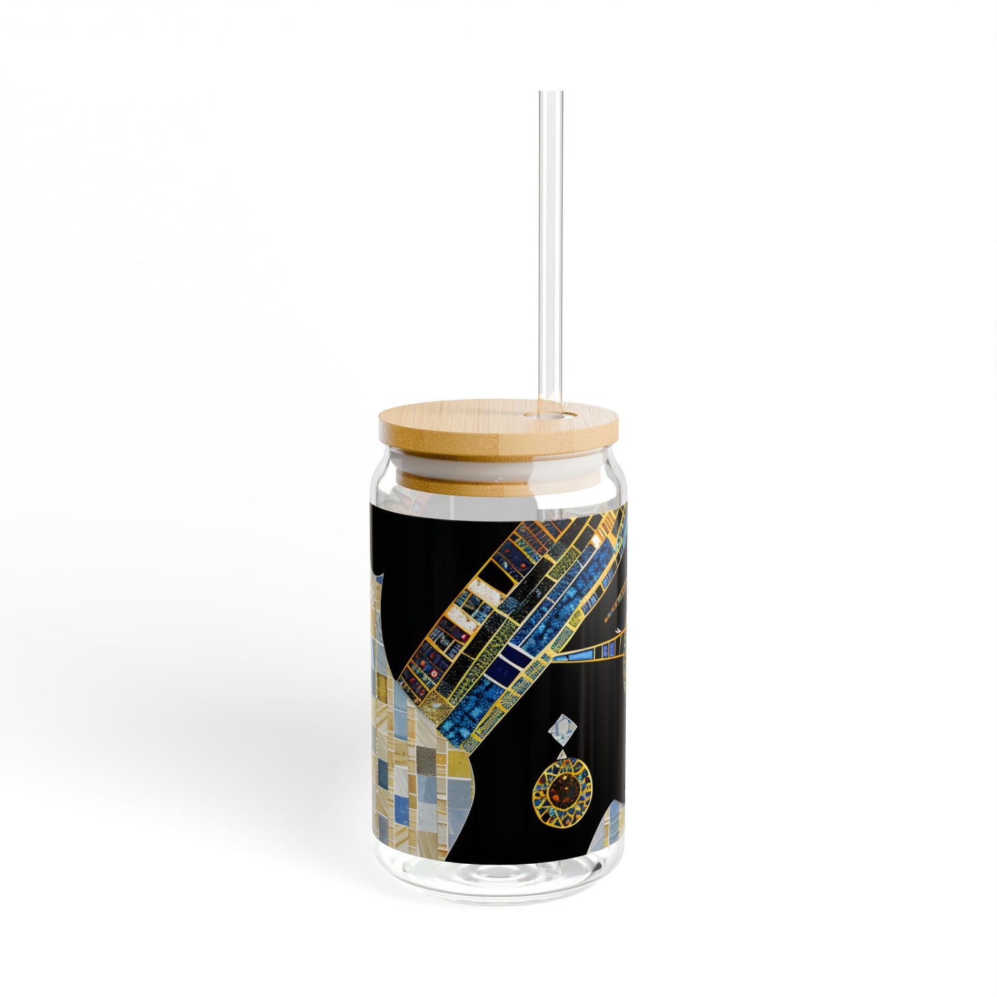 Sipper Glass - Black Girl Art - Velvet's View - Vibrant Visions - The Bohemian Collection - 16oz