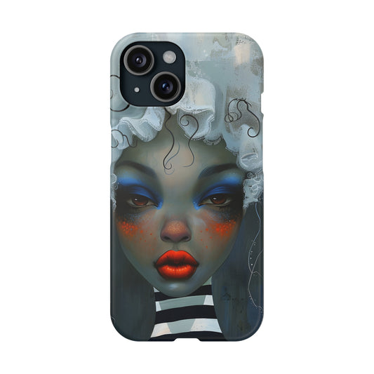Slim Phone Cases - Black Girl Art - Velvet's View - Ethereal Vibrance