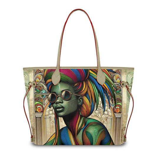 Rhythmic Radiance: Afrocentric Artistry for Fashion Accessories - Women PU Leather Handbags - #2011