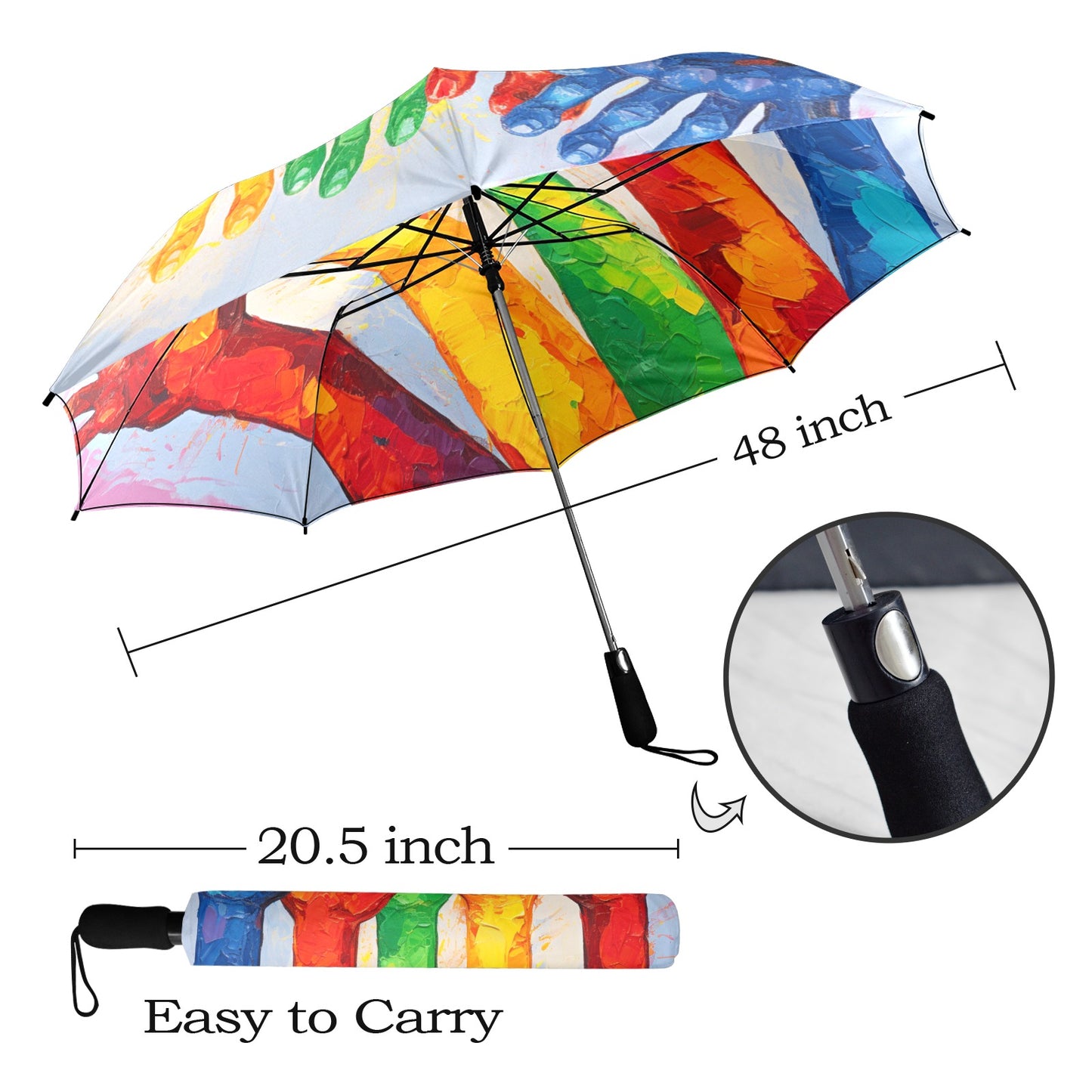 Radiant Hearts Collection - Semi-Automatic Foldable Umbrella (Model U12) - #2012