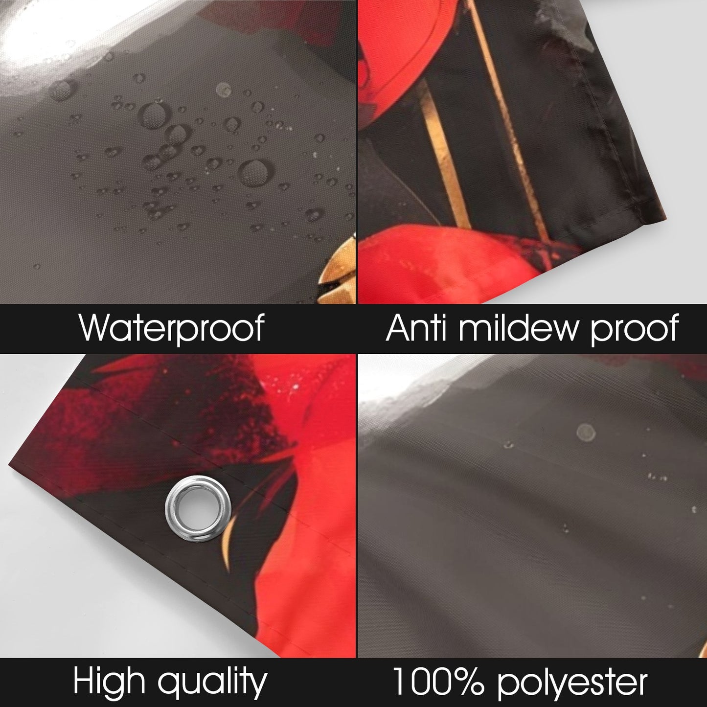 Shower Curtain 72"x84" - Velvet's View - Bold Elegance - The Poppy Collection 766