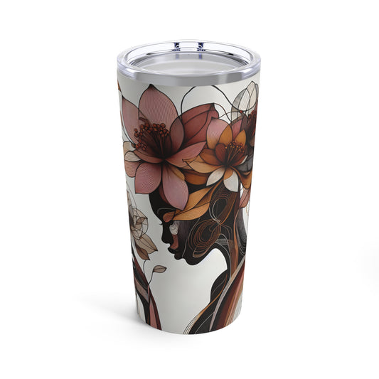 Tumbler 20oz - Black Girl Art - Velvet's View - Floral Whispers 604