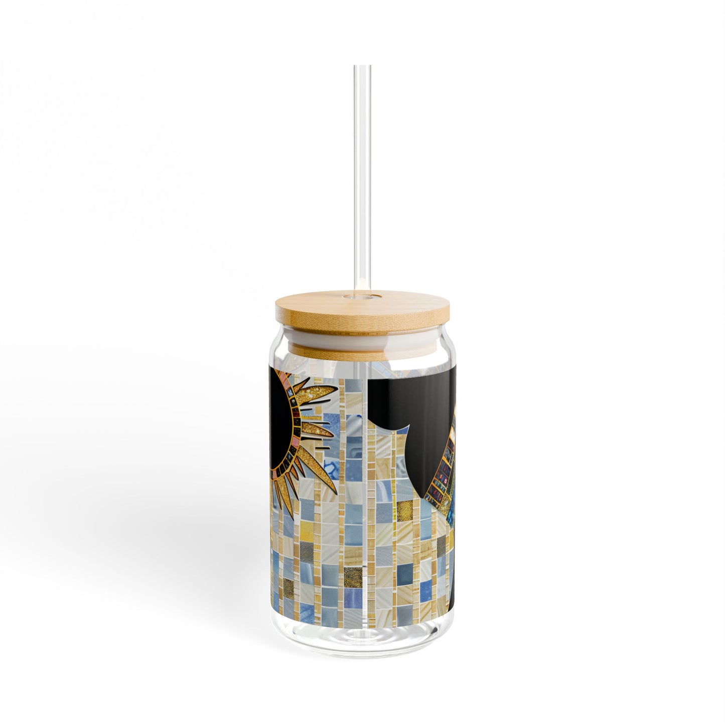 Sipper Glass - Black Girl Art - Velvet's View - Vibrant Visions - The Bohemian Collection - 16oz