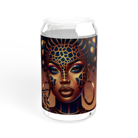 Sipper Glass - Black Girl Art - Velvet's View - Regal Radiance Collection - 16oz