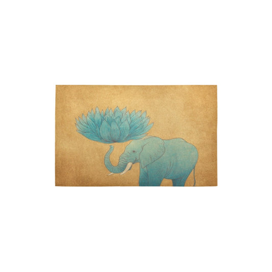 Elephant Art Shower Curtain & Bathroom Decor Set – Bold African Inspired Wildlife, Floral Jungle Theme, Elegant Boho Bathroom Accessories - Bath Rug 20''x 32'' - D458744