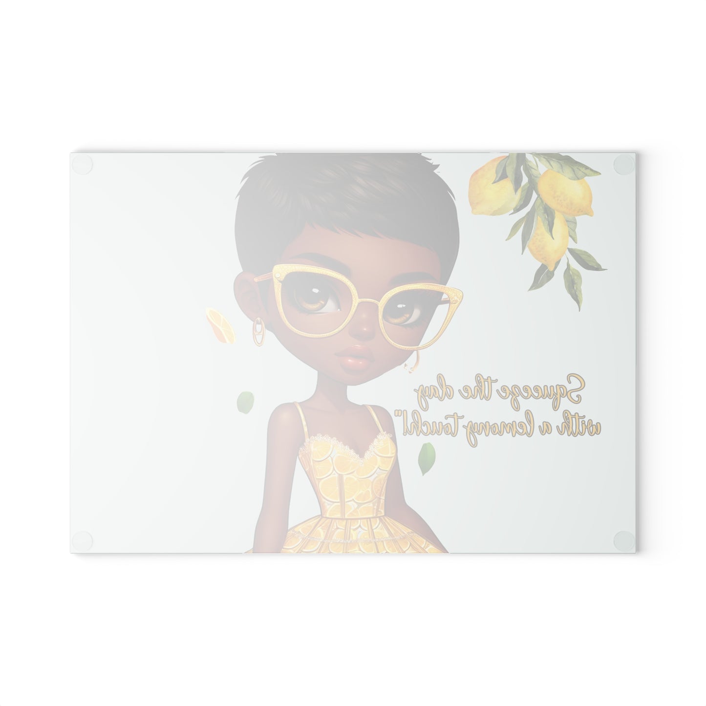 Glass Cutting Board - Velvet's View: The Lemon Delight Collection 2013