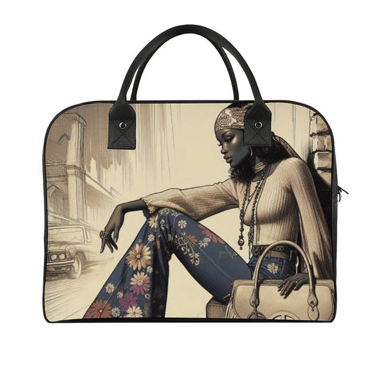 Retro Groove: Vintage Vibes and Bohemian Dreams - Travel Bag YHZ