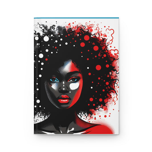 Hardcover Journal Matte  - Black Girl Art - Velvet's View - Vibrant Visions: Empowering Faces Collection -