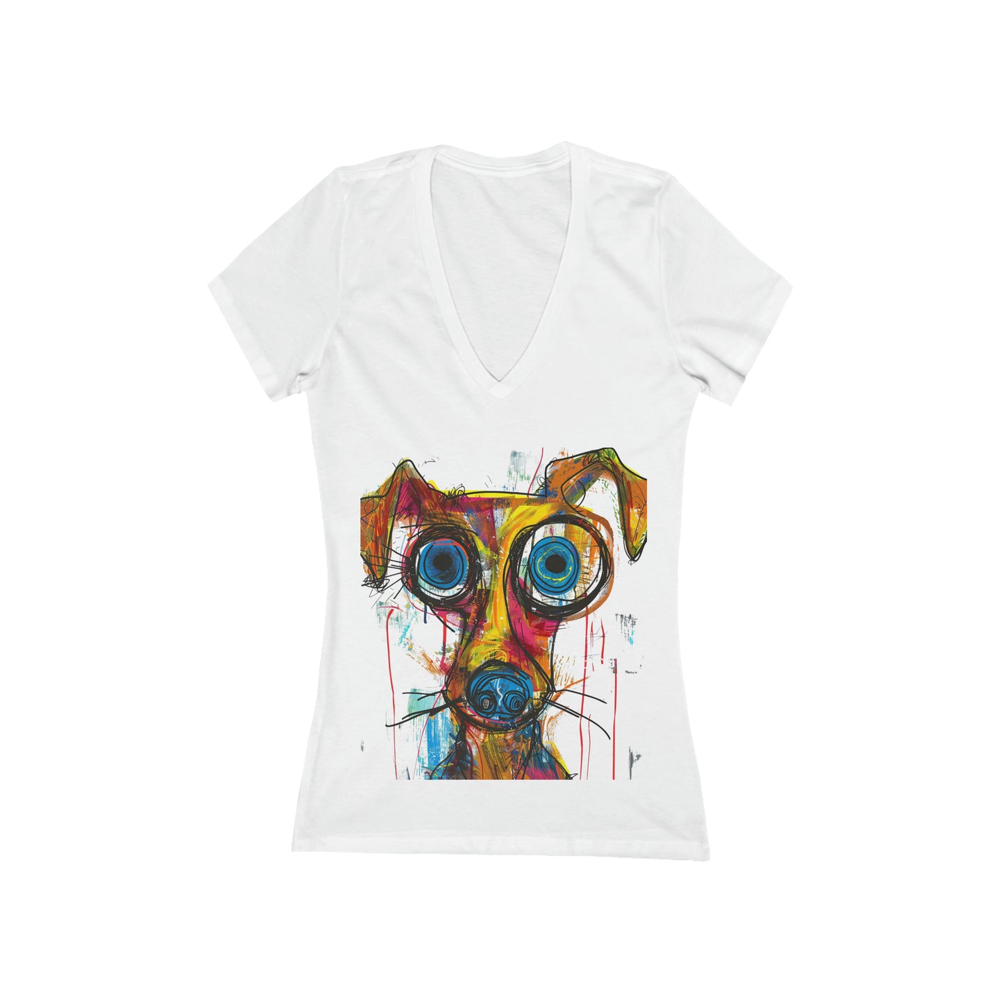 Funny Art Women's Jersey Short Sleeve Deep V-Neck Tee - #2012
