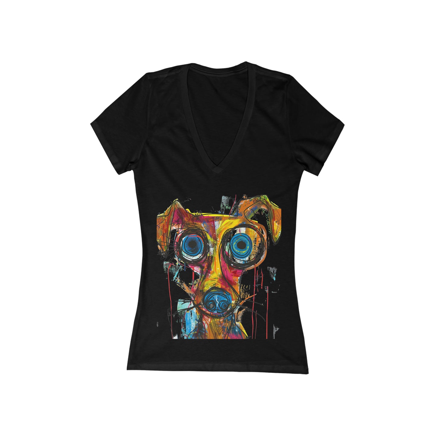 Funny Art Women's Jersey Short Sleeve Deep V-Neck Tee - #2012