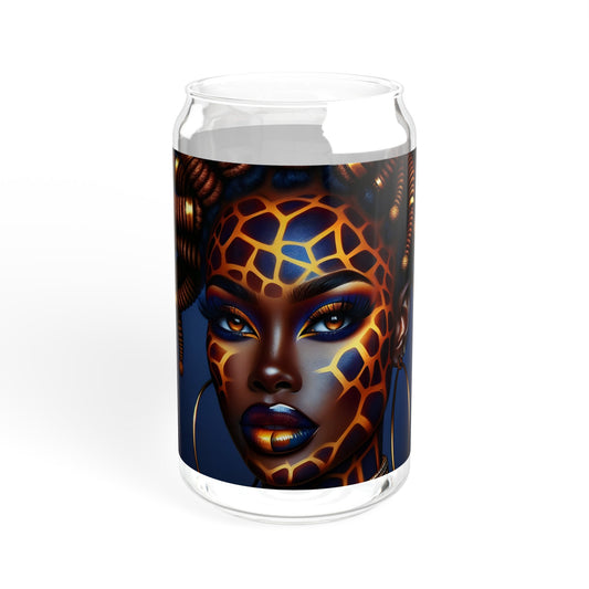 Sipper Glass - Black Girl Art - Velvet's View - Regal Radiance Collection - 16oz